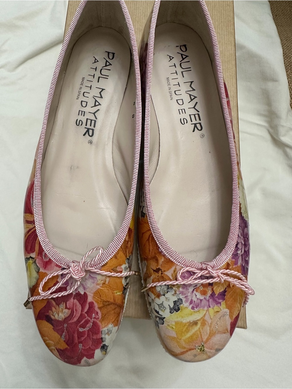 Paul Mayer Floral Multi-Color Bow Ballet Flats